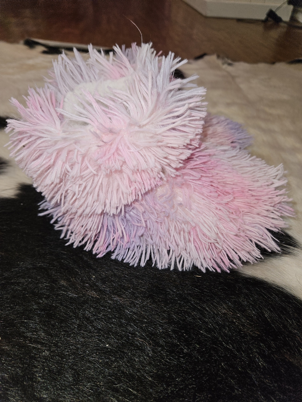 Justice Pink & Lavender Fuzzy Slipper Booties